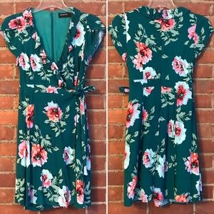 Faux Wrap Mini Dress